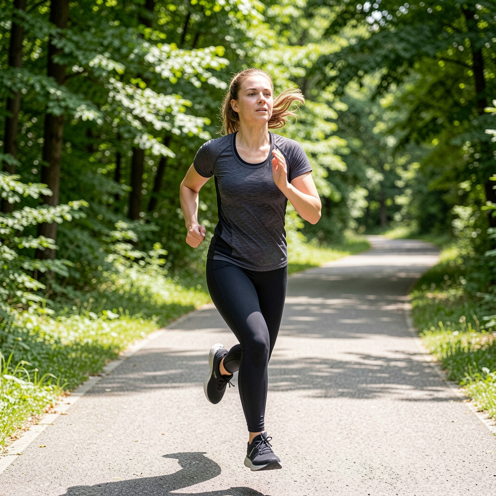 Terve henkilö harjoittelee ulkona, vahva keho ja hyvinvointi